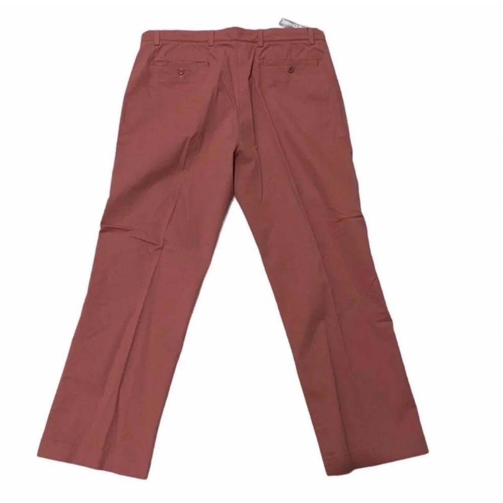 NWT Roundtree & Yorke 40x30 Classic Fit Flat Front Pants Salmon Pink Khaki Chino